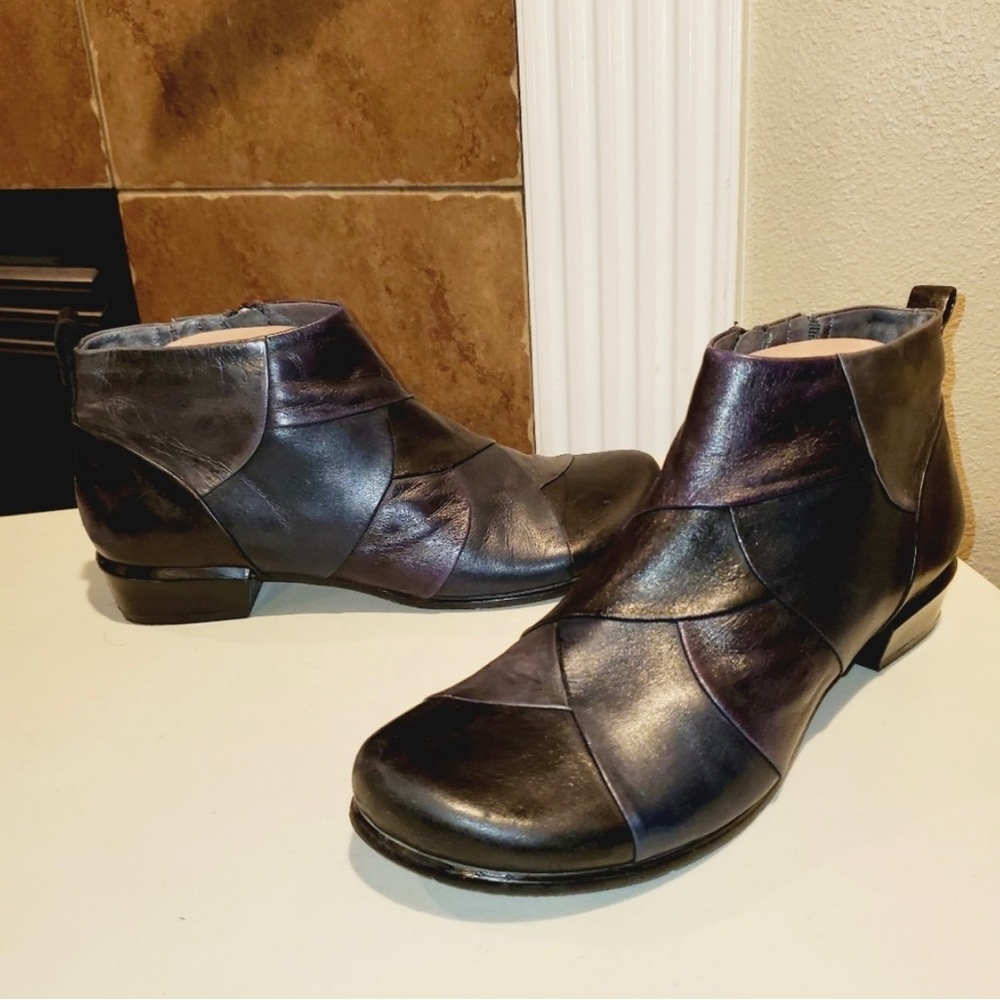 REGARDE Super Soft Side Zip Up Leather Ankle Boots Size 39 (8.5)